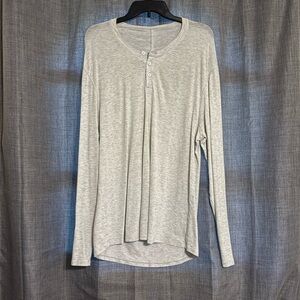 Lululemon 5 Year Basic Long Sleeve Henley (Heathered Core Ultra Light Grey)